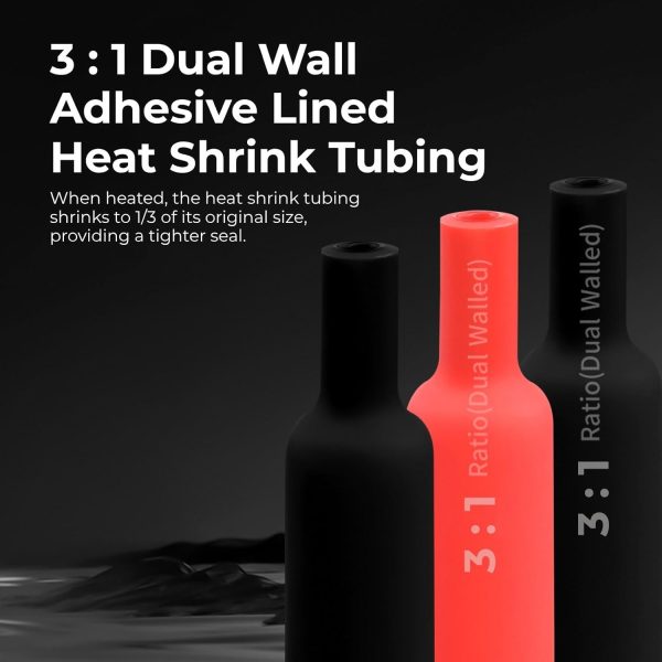 HOLED Heat Shrink Tubing Black 3:1 Shrink Ratio-1