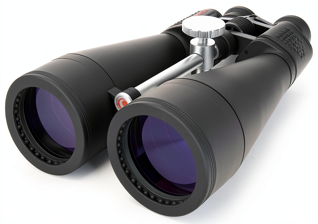 Celestron SkyMaster binoculars mounted on a tripod for night sky viewing