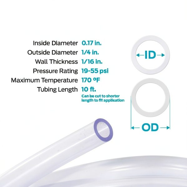 EZ-FLO PVC Clear Vinyl Tubing 10 Ft. 0.17 in. ID x 1/4 in.-5