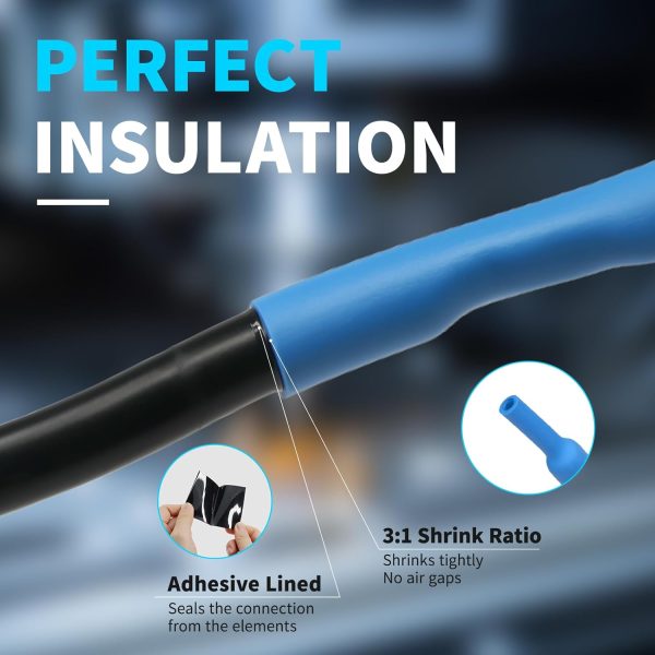 HOLED Heat Shrink Tubing Black 3:1 Shrink Ratio-4