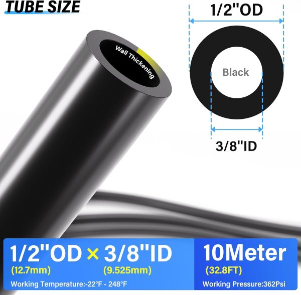 Nylon Air Hose TAILONZ PNEUMATIC Industrial Tubing Black-1