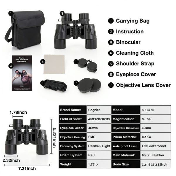 Sogries 6-16x Zoom Binoculars for Adults-8