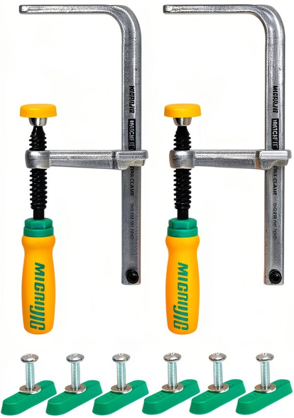 MatchFit Dovetail Clamps by MICROJIG Green Metal Hold Down Clamp Set-0