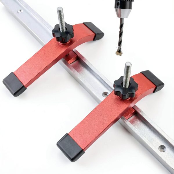 Aluminum T Track Hold Down Clamp KETIPED Red 6.3L x 1.3W-3