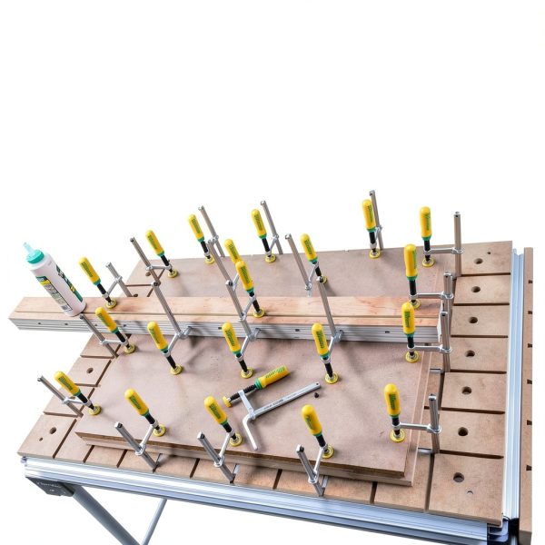 MICROJIG MatchFit Dovetail Clamps, Woodworking Track System Tools, DVC-538K2, 2-Pack, Yellow/Green-4