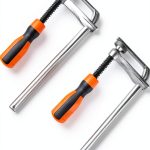 O'SKOOL T-Track F Clamp for 3/8" x 3/4" Double Cut Profile T Track | 6" Opening, 2-3/8" Throat | 220 lbs Clamping Pressue for T Track Assembly Table, CNC Bed, and Drill Press-0