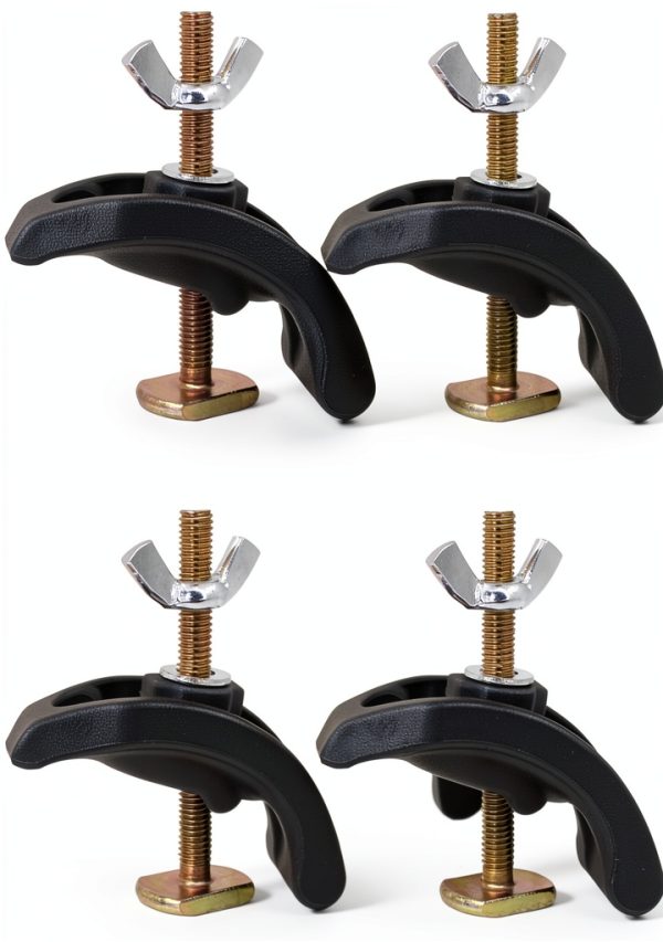 4-Piece Arcuate Press Plate Clamps, T-Track Hold-Down Fixtures, Universal CNC Router & Drill Press Accessories, Heavy Duty Workpiece Holding for Woodworking, Metalworking, and Engraving Machines-1