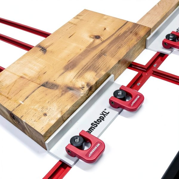 Milescraft Cam Stops XL 2-Pack T-Track Long Stops Anodized Red-2