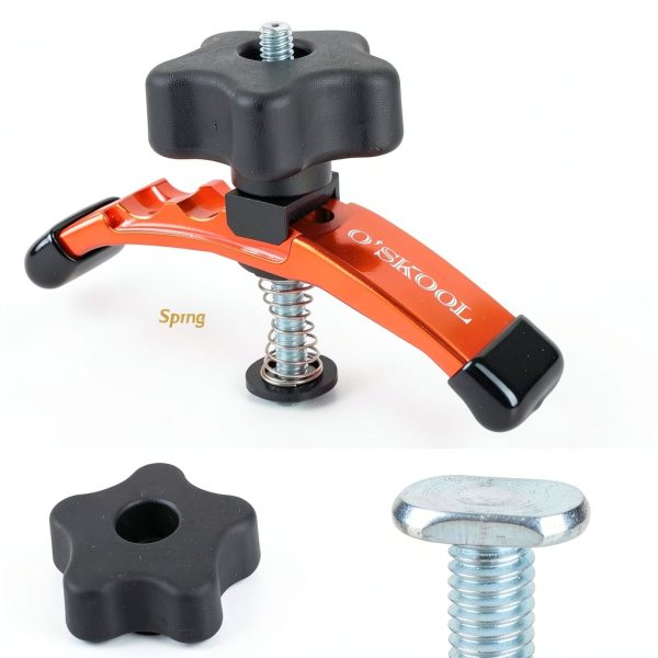 O'SKOOL Positionable T-Track Hold Down Clamp Kit, 5-3/8" L x 1-1/8"-2