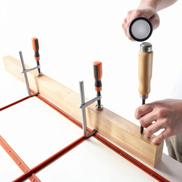 O'SKOOL T-Track F Clamp for 3/8" x 3/4" Double Cut Profile T Track | 6" Opening, 2-3/8" Throat | 220 lbs Clamping Pressue for T Track Assembly Table, CNC Bed, and Drill Press-5