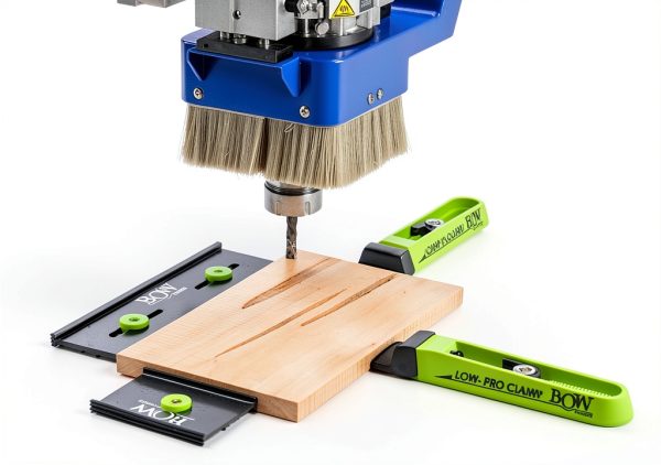 BOW Products Low Profile Clamping Kit - For Use on CNC Machines, MFT Tables, Dog Tables, T-Track Tables and Work Benches - Includes Hold Down Clamps, Fences, Interchangeable Tips and Hardware-4