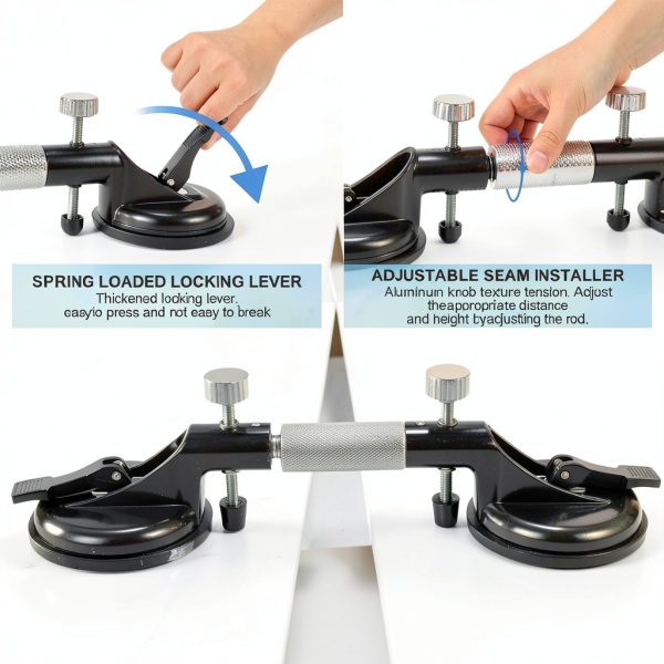 2026 Upgraded Adjustable Granite Seam Setter with Vacuum Suction Cups for Seam Joining and Leveling, Floor Suction Cup Countertop Installation Tool for Granite, Marble, Stone, Slab, and Glass-1