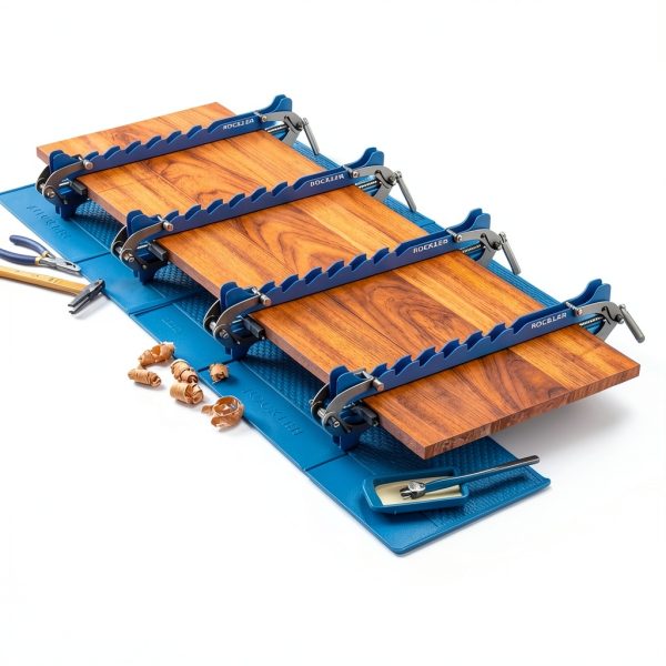 Rockler Mini Deluxe Panel Clamps (2-Pack) - Powerful Four-Way Pressure Cabinet Clamps - Sawtooth Pattern Mini Clamp Set w/Clamp Rails, Storage Rack & More - Great for Small Panel, Cutting Boards-2