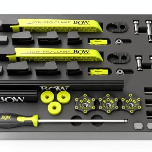 BOW Products Low Profile Clamping Kit - For Use on CNC Machines, MFT Tables, Dog Tables, T-Track Tables and Work Benches - Includes Hold Down Clamps, Fences, Interchangeable Tips and Hardware-0