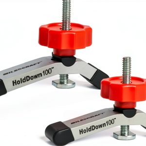 Milescraft 4035 Hold Down 100 2 Pack T-Track Mini Hold Down Clamp. 3-1/8" L x 5/8" W, Anodized Heavy Duty T Track Clamps for Woodworking-0