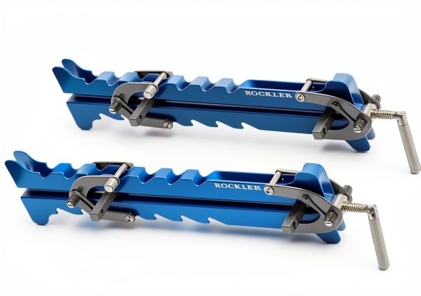 Rockler Mini Deluxe Panel Clamps (2-Pack) - Powerful Four-Way Pressure Cabinet Clamps - Sawtooth Pattern Mini Clamp Set w/Clamp Rails, Storage Rack & More - Great for Small Panel, Cutting Boards-1